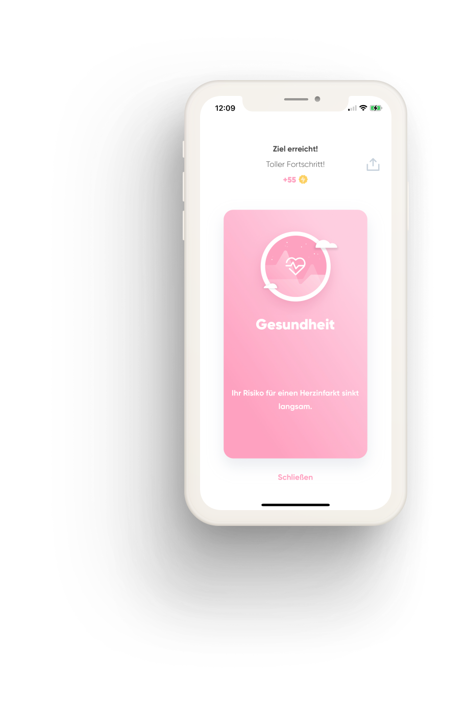 Screenshot eines freundlichen Satzes