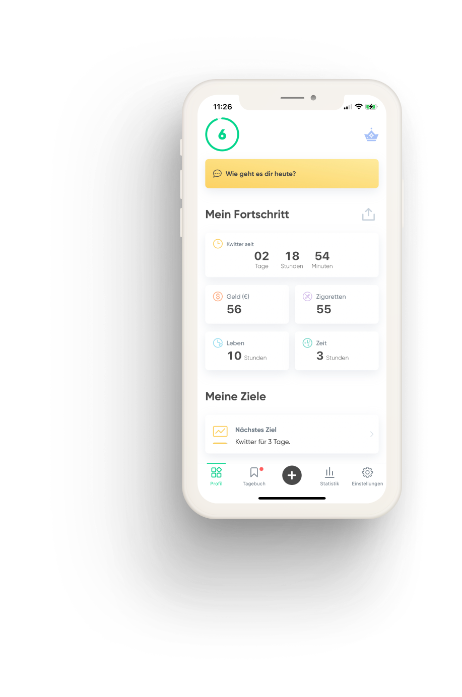 Bildschirmfoto des Dashboards