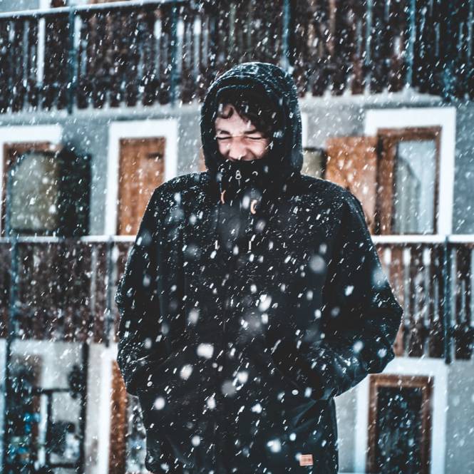 Man facing the snow