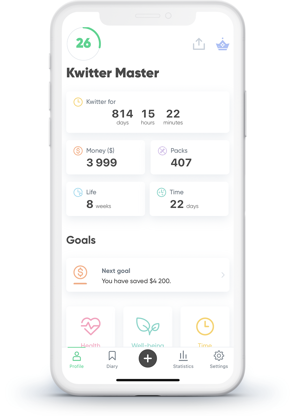 Screenshot of the dashboard