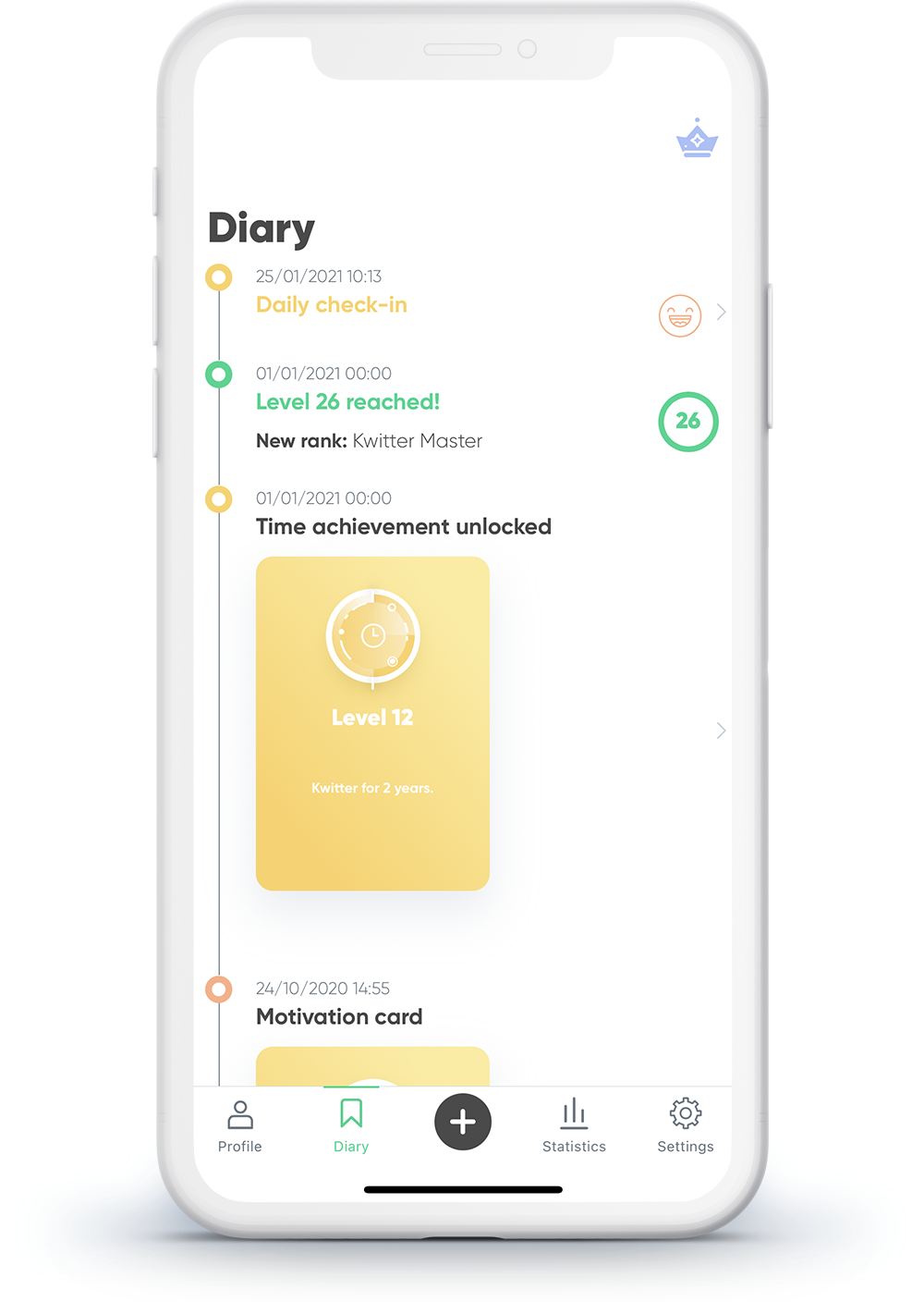 Screenshot of a diary